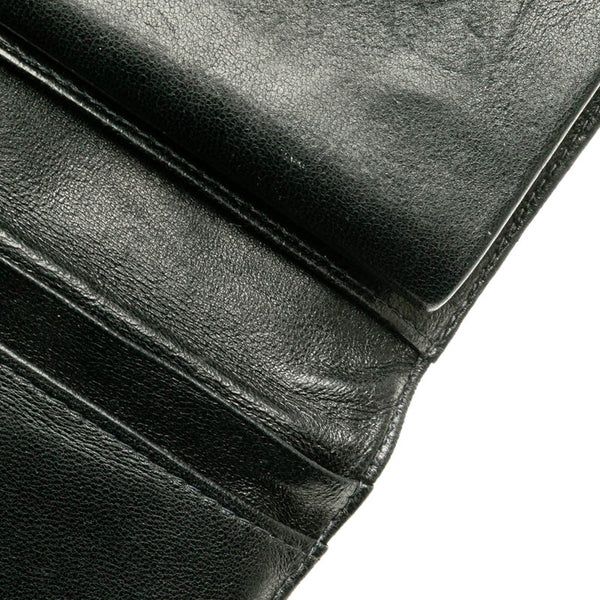 シャネル ココマーク 二つ折り財布 ブラック キャビアスキン レディース CHANEL 【中古】