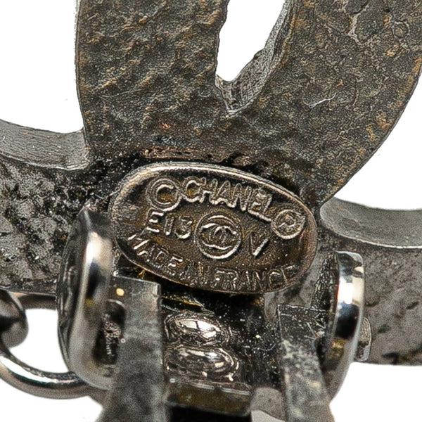 シャネル ココマーク スイング ボール イヤリング シルバー ブラック メタル レディース CHANEL 【中古】