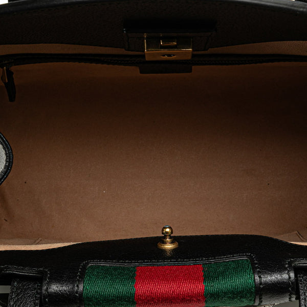 グッチ オフィディア トーテム バタフライ ビジュー ハンドバッグ ショルダーバッグ 2WAY 505342 ブラック レザー レディース GUCCI 【中古】