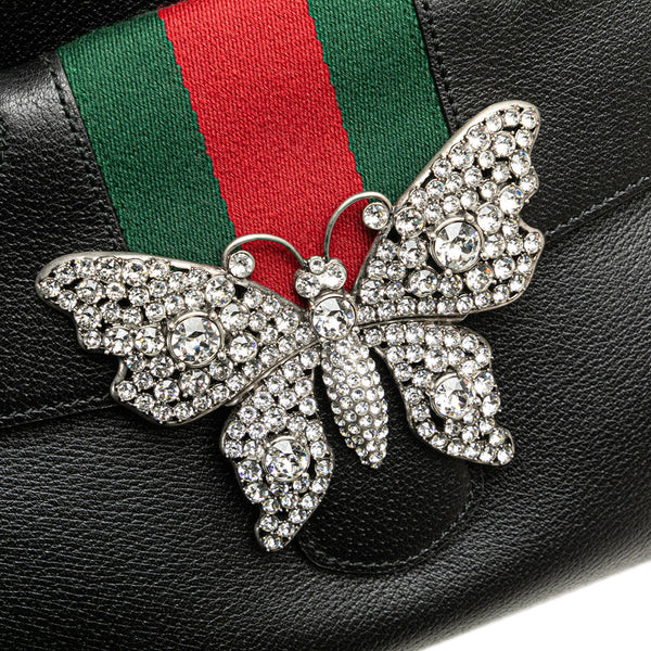 グッチ オフィディア トーテム バタフライ ビジュー ハンドバッグ ショルダーバッグ 2WAY 505342 ブラック レザー レディース GUCCI 【中古】