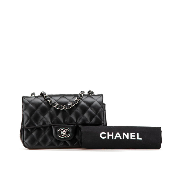 シャネル ココマーク ミニマトラッセ20 チェーン ショルダーバッグ ブラック ラムスキン レディース CHANEL 【中古】