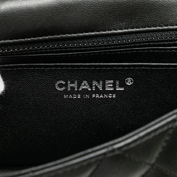 シャネル ココマーク ミニマトラッセ20 チェーン ショルダーバッグ ブラック ラムスキン レディース CHANEL 【中古】