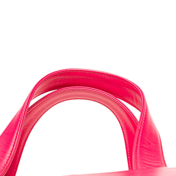 サンローラン ロゴ金具 ハンドバッグ ピンク レザー レディース SAINT LAURENT 【中古】