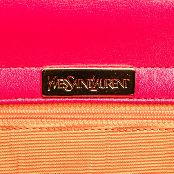 サンローラン ロゴ金具 ハンドバッグ ピンク レザー レディース SAINT LAURENT 【中古】