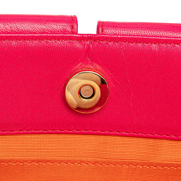 サンローラン ロゴ金具 ハンドバッグ ピンク レザー レディース SAINT LAURENT 【中古】