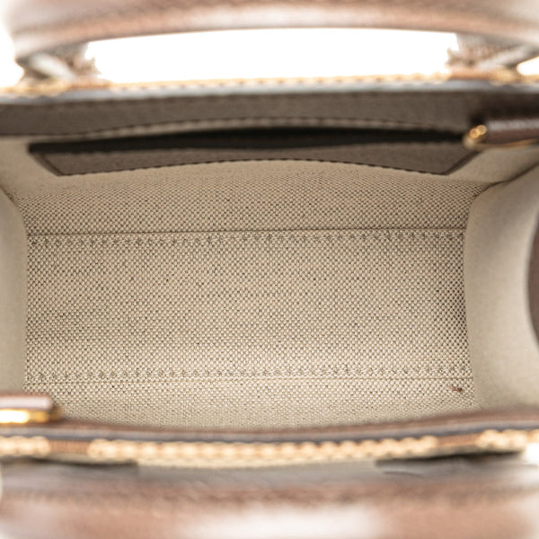 グッチ ジャンボGG ミニトートバッグ ショルダーバッグ 2WAY 699406 ベージュ ブラウン キャンバス レザー レディース GUCCI 【中古】