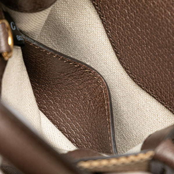 グッチ ジャンボGG ミニトートバッグ ショルダーバッグ 2WAY 699406 ベージュ ブラウン キャンバス レザー レディース GUCCI 【中古】