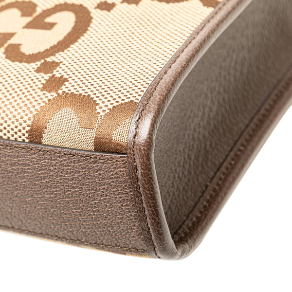 グッチ ジャンボGG ミニトートバッグ ショルダーバッグ 2WAY 699406 ベージュ ブラウン キャンバス レザー レディース GUCCI 【中古】