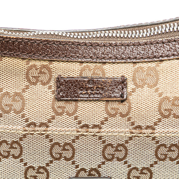 グッチ GGキャンバス ショルダーバッグ 114272 ベージュ ブラウン キャンバス レザー レディース GUCCI 【中古】