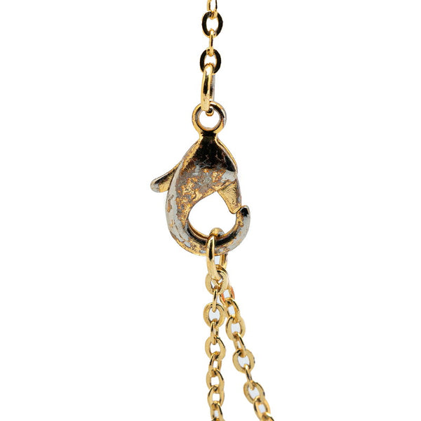 ディオール ロゴ ネックレス ゴールド メッキ レディース Dior 【中古】