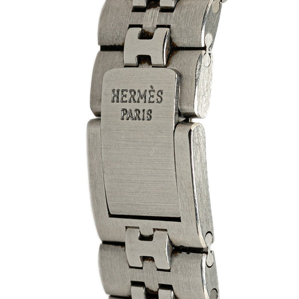エルメス キャプテンニモ 腕時計 クオーツ ホワイト文字盤 ステンレススチール メッキ メンズ HERMES 【中古】
