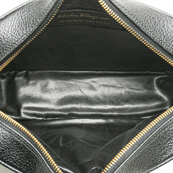 サルヴァトーレフェラガモ セカンドバッグ クラッチバッグ AU-24-5504 ブラック レザー レディース Salvatore Ferragamo 【中古】