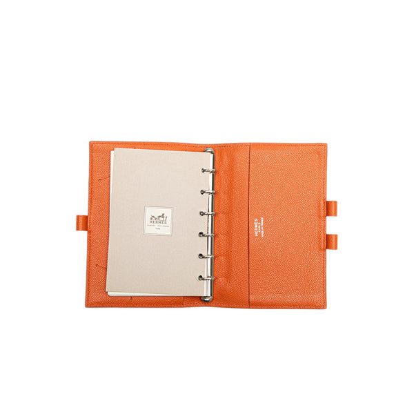 エルメス アジェンダGM 手帳 オレンジ ヴォーエプソン レディース HERMES 【中古】