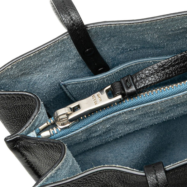 プラダ エティケット トートバッグ 1BG121 ブラック ブルー レザー レディース PRADA 【中古】
