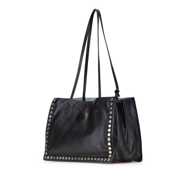 プラダ エティケット トートバッグ 1BG121 ブラック ブルー レザー レディース PRADA 【中古】