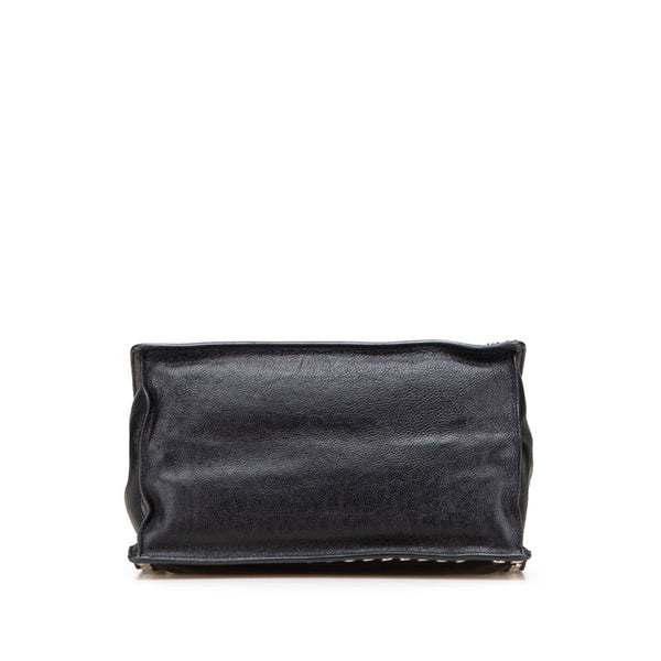 プラダ エティケット トートバッグ 1BG121 ブラック ブルー レザー レディース PRADA 【中古】