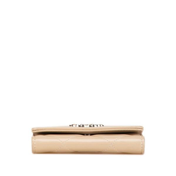 シャネル マトラッセ シャネル19 カードケース ベージュ ラムスキン レディース CHANEL 【中古】