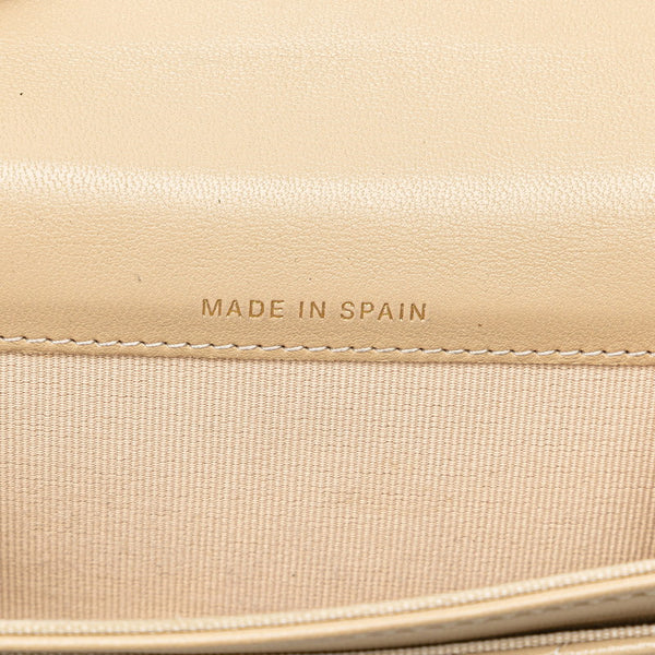 シャネル マトラッセ シャネル19 カードケース ベージュ ラムスキン レディース CHANEL 【中古】