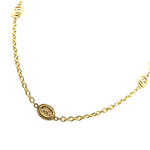 シャネル ヴィンテージ ココマーク ロング２連 チェーン ネックレス ゴールド メッキ レディース CHANEL 【中古】
