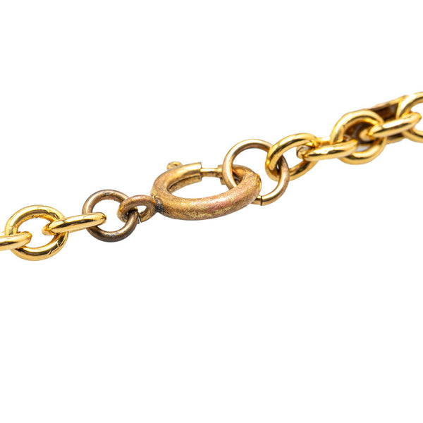 シャネル ヴィンテージ ココマーク ロング２連 チェーン ネックレス ゴールド メッキ レディース CHANEL 【中古】
