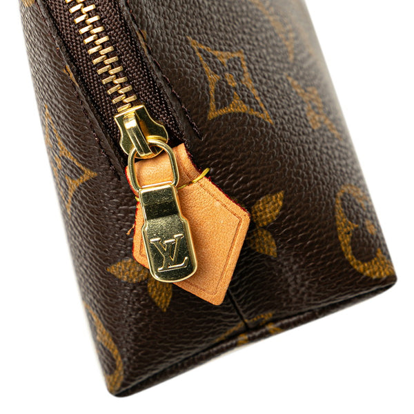 ルイ ヴィトン モノグラム ポシェット コスメティック ポーチ M47515 ブラウン PVC レザー レディース LOUIS VUITTON 【中古】