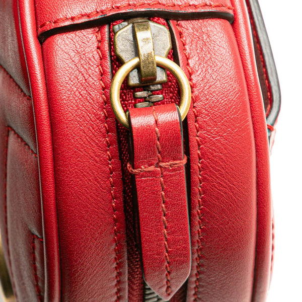 グッチ GGマーモント ウエストバッグ ボディバッグ 476434 レッド レザー レディース GUCCI 【中古】