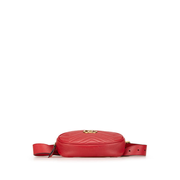 グッチ GGマーモント ウエストバッグ ボディバッグ 476434 レッド レザー レディース GUCCI 【中古】