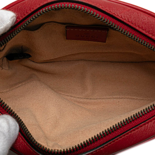 グッチ GGマーモント ウエストバッグ ボディバッグ 476434 レッド レザー レディース GUCCI 【中古】