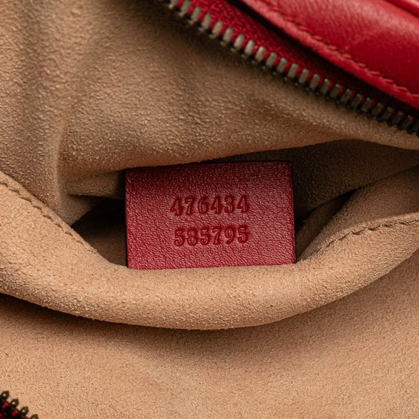 グッチ GGマーモント ウエストバッグ ボディバッグ 476434 レッド レザー レディース GUCCI 【中古】