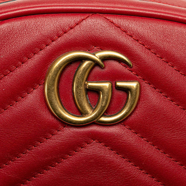 グッチ GGマーモント ウエストバッグ ボディバッグ 476434 レッド レザー レディース GUCCI 【中古】