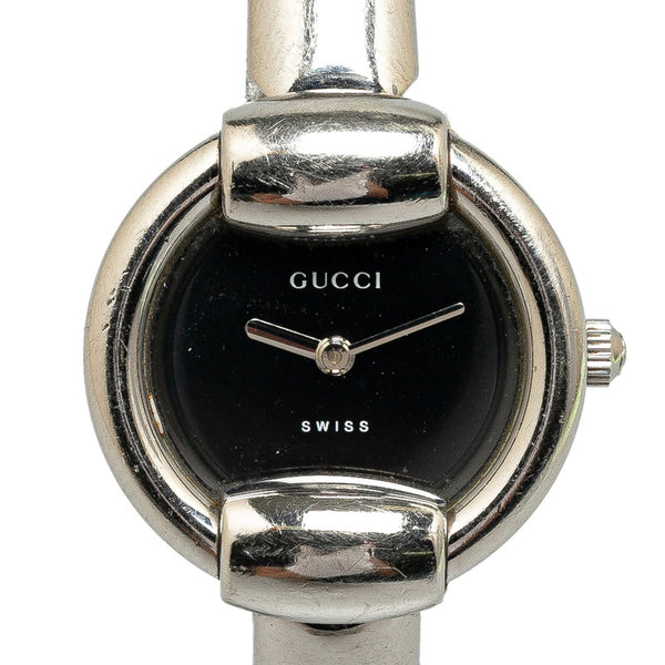 グッチ 腕時計 1400L クオーツ ブラック文字盤 ステンレススチール レディース GUCCI 【中古】