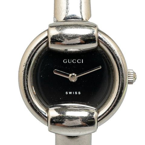グッチ 腕時計 1400L クオーツ ブラック文字盤 ステンレススチール レディース GUCCI 【中古】