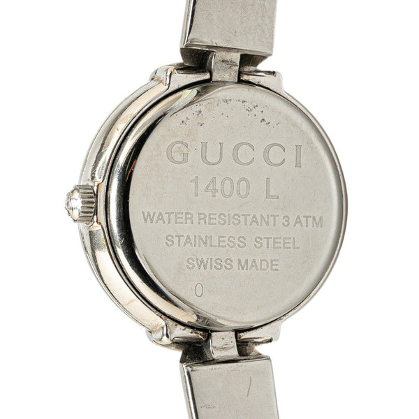 グッチ 腕時計 1400L クオーツ ブラック文字盤 ステンレススチール レディース GUCCI 【中古】