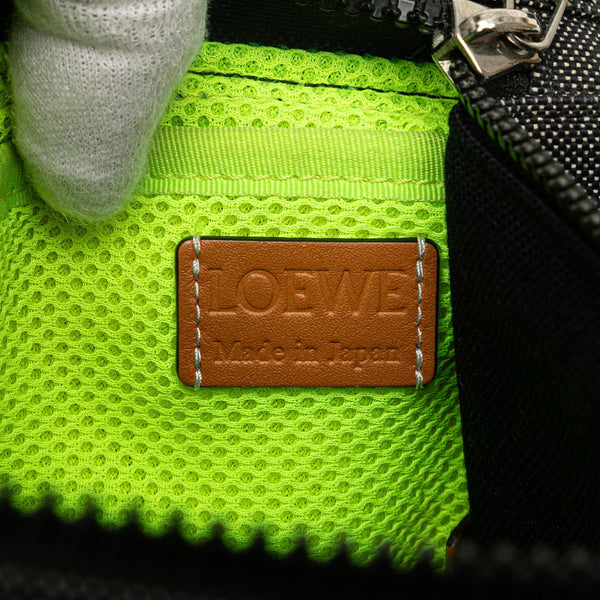 ロエベ アイシリーズ  EYE ショルダーバッグ メッセンジャーバッグ グレー ブラック ブラウン キャンバス レザー レディース LOEWE 【中古】