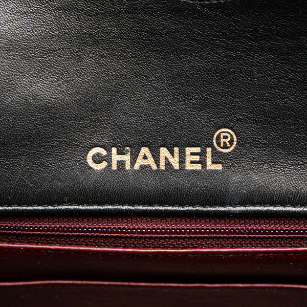 シャネル マトラッセ ココマーク 斜め掛け チェーン ショルダーバッグ ブラック ラムスキン レディース CHANEL 【中古】