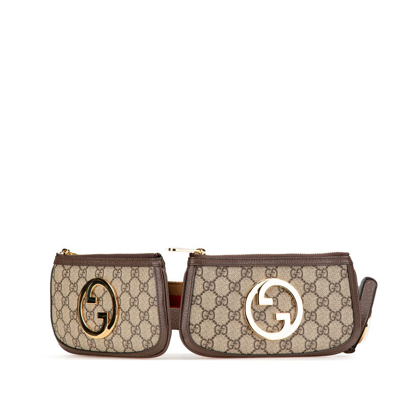グッチ GGスプリーム ブロンディ ウエストバッグ ボディバッグ 702614 ブラウン PVC レザー レディース GUCCI 【中古】