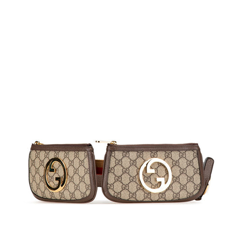 グッチ GGスプリーム ブロンディ ウエストバッグ ボディバッグ 702614 ブラウン PVC レザー レディース GUCCI 【中古】