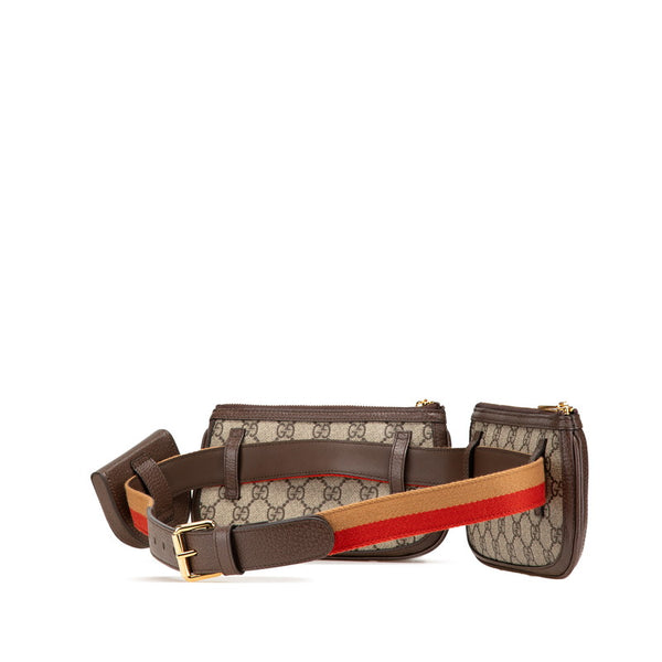 グッチ GGスプリーム ブロンディ ウエストバッグ ボディバッグ 702614 ブラウン PVC レザー レディース GUCCI 【中古】