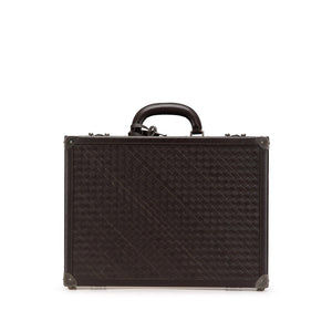 ボッテガヴェネタ イントレチャート アタッシュケース ブリーフケース ブラウン レザー メンズ BOTTEGAVENETA 【中古】