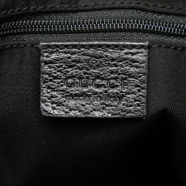 グッチ GGキャンバス ハンドバッグ トートバッグ 141472 ネイビー ブラック キャンバス レザー レディース GUCCI 【中古】