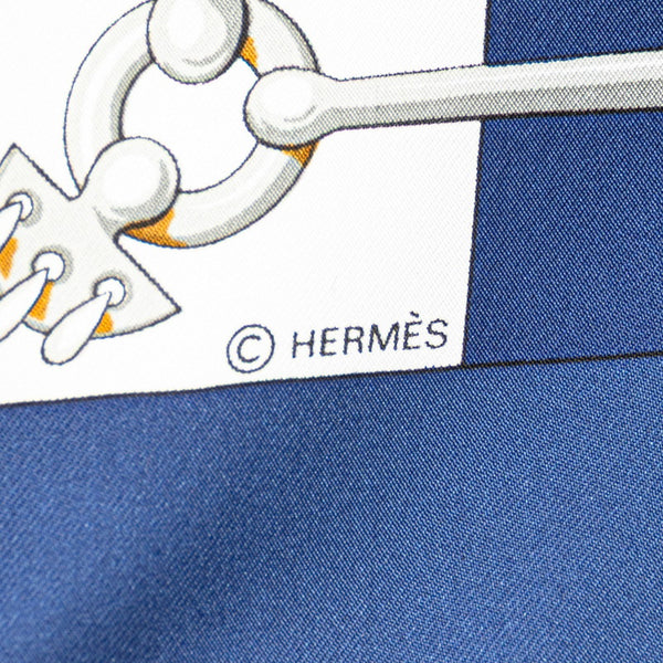 エルメス カレ90 Cliquetis カチカチ 剣柄  スカーフ ネイビー マルチカラー シルク レディース HERMES 【中古】