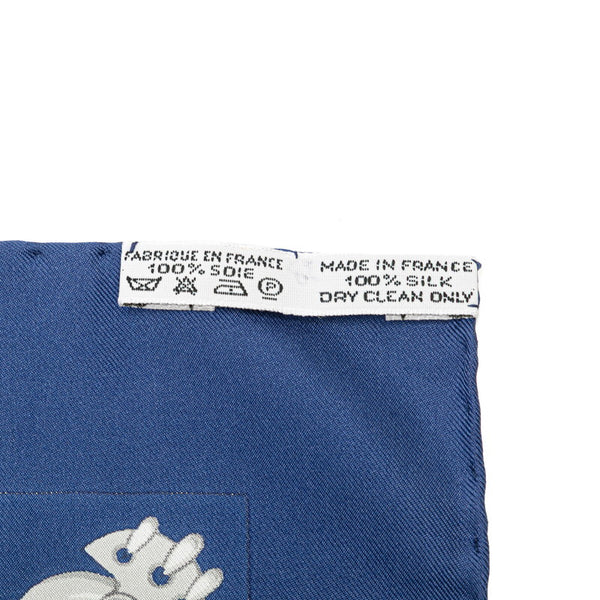 エルメス カレ90 Cliquetis カチカチ 剣柄  スカーフ ネイビー マルチカラー シルク レディース HERMES 【中古】