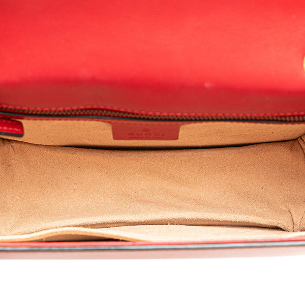 グッチ クイーンマーガレット ビー 蜂 トリコロール 斜め掛け ショルダーバッグ 476542 レッド ネイビー ホワイト レザー レディース GUCCI 【中古】