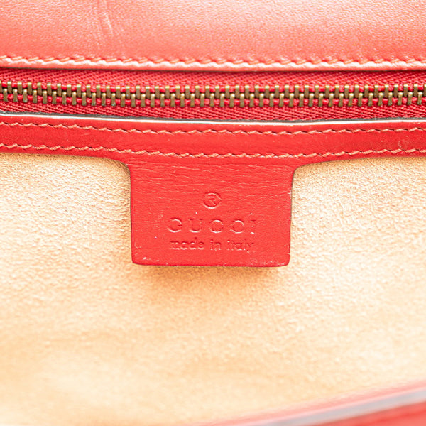 グッチ クイーンマーガレット ビー 蜂 トリコロール 斜め掛け ショルダーバッグ 476542 レッド ネイビー ホワイト レザー レディース GUCCI 【中古】