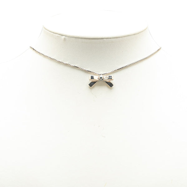 グッチ リボン ベネチアン チェーン ネックレス SV925 シルバー レディース GUCCI 【中古】