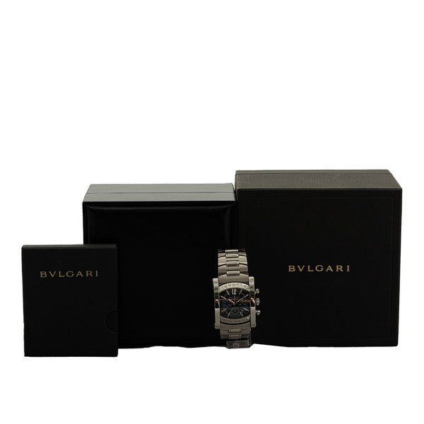 ブルガリ アショーマ 腕時計 AA44SCH 自動巻き ブラック文字盤 ステンレススチール メンズ BVLGARI 【中古】