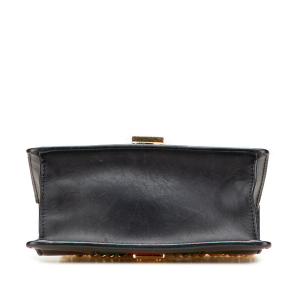グッチ シルヴィ ミニ チェーン ショルダーバッグ 431666 ブラック レザー レディース GUCCI 【中古】