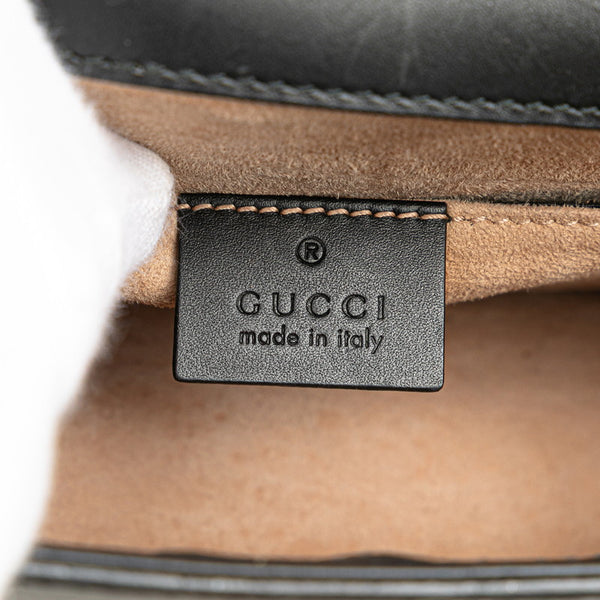 グッチ シルヴィ ミニ チェーン ショルダーバッグ 431666 ブラック レザー レディース GUCCI 【中古】
