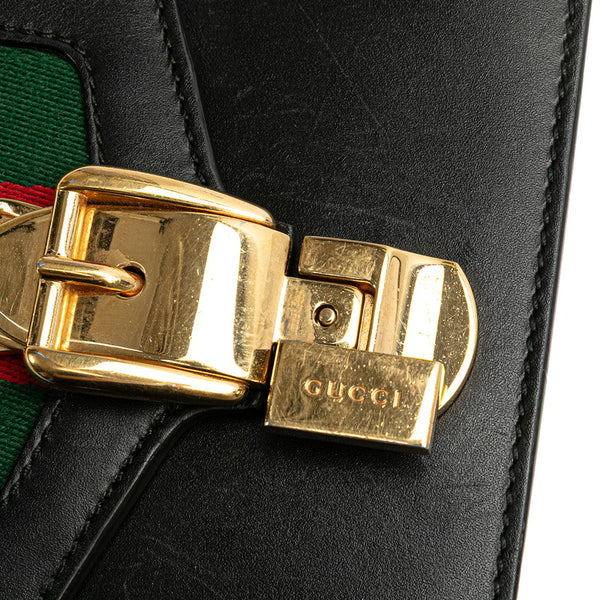 グッチ シルヴィ ミニ チェーン ショルダーバッグ 431666 ブラック レザー レディース GUCCI 【中古】