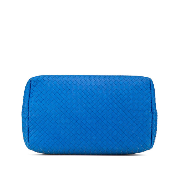 ボッテガヴェネタ イントレチャート ハンドバッグ ブルー レザー レディース BOTTEGAVENETA 【中古】